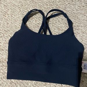 NWT lululemon sz 6 navy blue ribbed energy bra